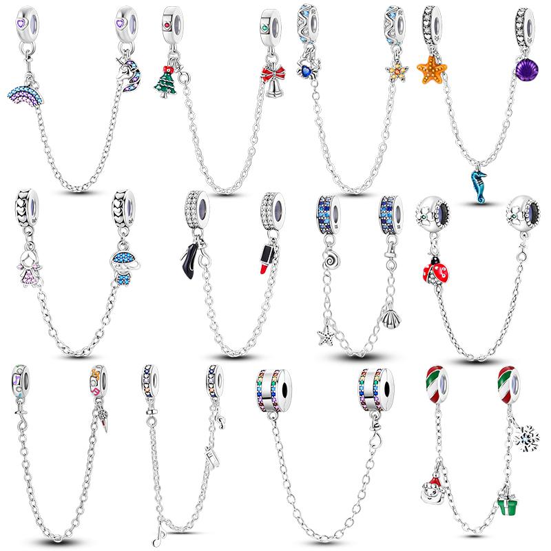 Lucky Unicorn Safety Chain copper Authentic Colored Zircon Boy Girl Charm Do It Yourself Jewellery Making Ideal For Bracelets Bangle