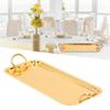 Circle Handle Rectangular Serving Tray Rectangular Stainless Steel Teacup Tray  BBQ Dessert