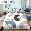 Cartoon Katze Hunde Bettwäsche Set Cartoon Kätzchen Tiere Haustier Mikrofaser Bettbezug Für Frauen Kinder Mädchen Schlafzimmer Dekoration
