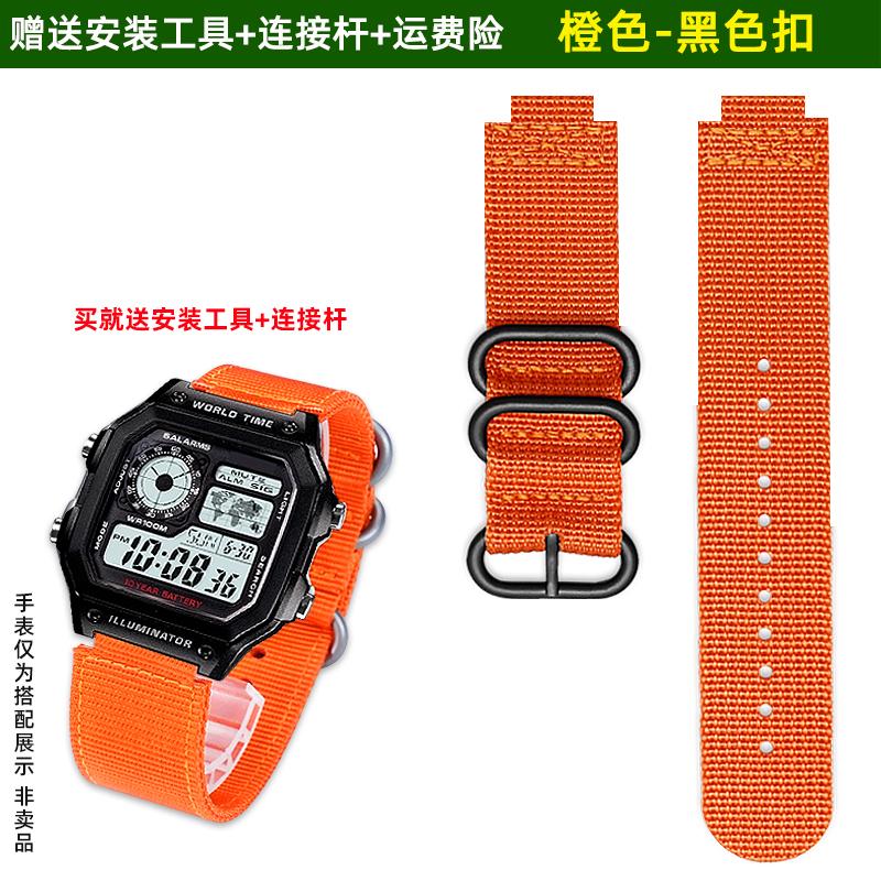 Für Casio kleine quadratische AE1200/1300/1000 A158/A159/A168 F91W DW-291H Nylon-Canvas-Armband Zubehör Herren Sportuhr Kette 18mm