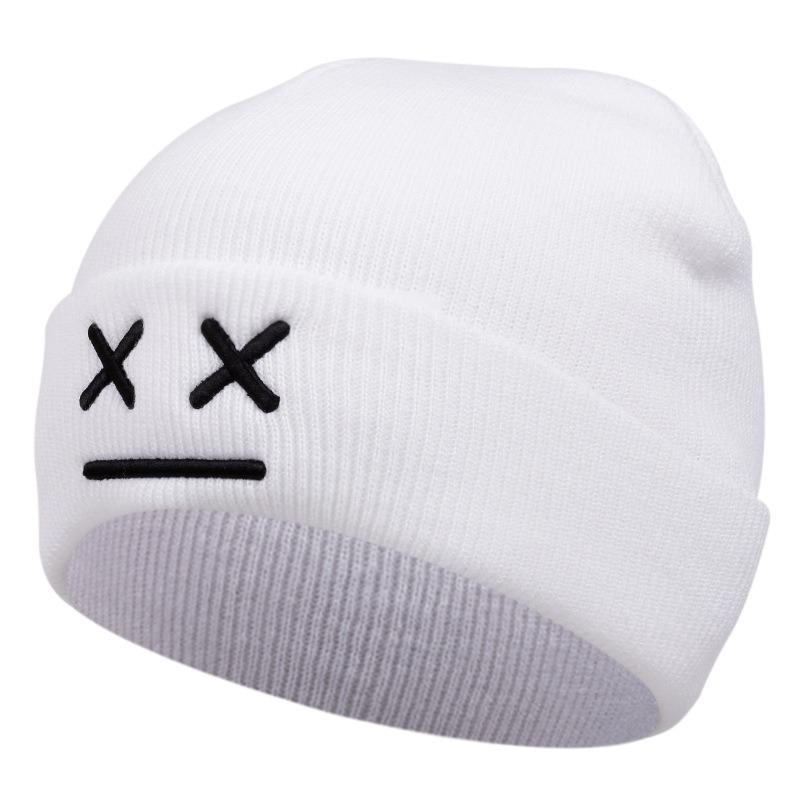 Autumn and Winter Warm Fashion Knitted Cap Versatile Men's and Women's Cartoon Expression Beanies Cap