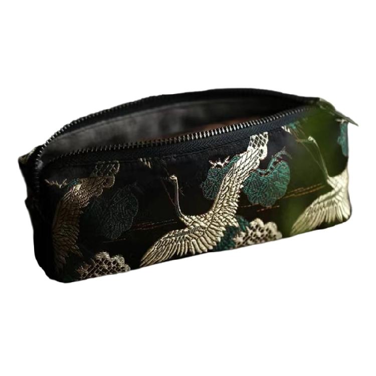 

Retro Embroidered Pencil Case Cotton Linen Fabric Pencil Bag Large Capacity Pen Organiser Bag For School Office Travel