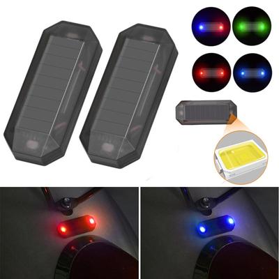 Mini LED Solar Power Car Warning Light Night Security Simulated Alarm Lamp Wireless Anti-Theft Caution Lamp Flashing Dummy Warning Lamp
