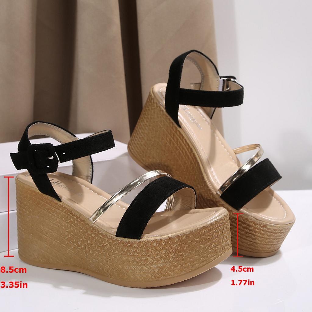 Fashion Women's Fashion Platform Sandals 2025 Summer Thick Bottom Wedge Sandals for Woman Ankle Strap High Heel Sandalias Mujer