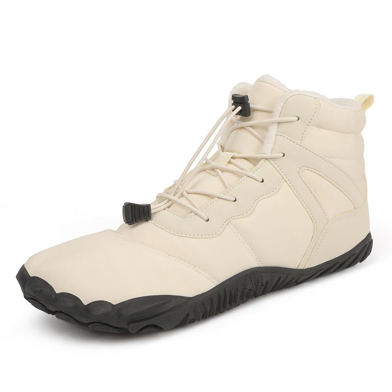 Men High-top Cotton Shoes Unisex Winter Plush Snow Boots Non-slip Women Outdoor Hiking Sneakers Wear-resistant Casual Walking Shoes