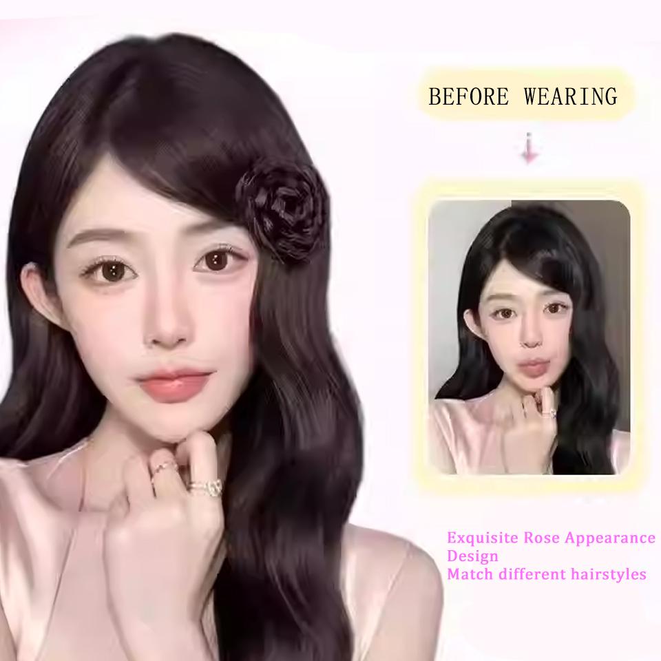 Synthetic Maruko Head Wig Clamping Rose Bud Head Lazy Curling Hair Artifact Princess Head Clip In Hair Extensions For Women