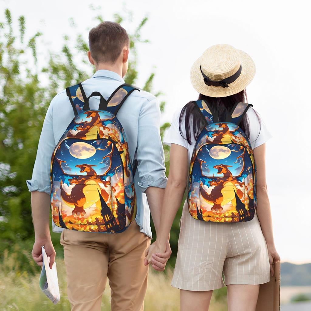 Fashion Pokemon Charizard Backpack Mochilas Vintage School Large Capacity Rucksack