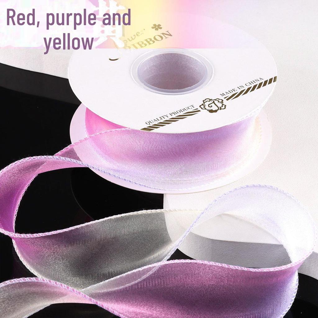 Chiffon Gradient Fishtail Wave Ribbon - 4cm Bow