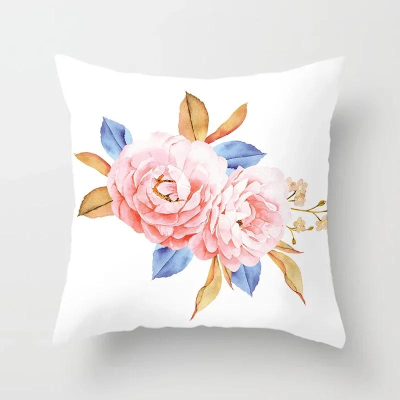 Beautiful Rose Flowers Cushion Cover Home Living Room Bedroom Sofa Car Decorative Pillow Cover 45*45Cm