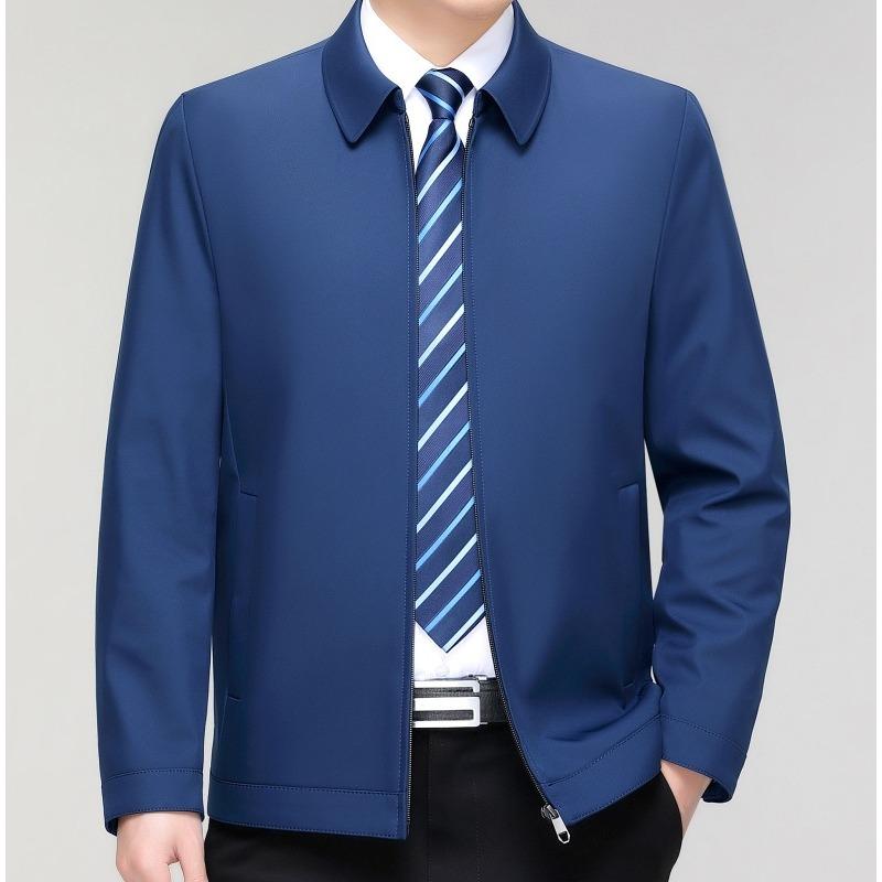 New Men's Jacket Spring and Autumn Jacket Middle-aged High-end Business Casual Jacket Dad Lapel Top