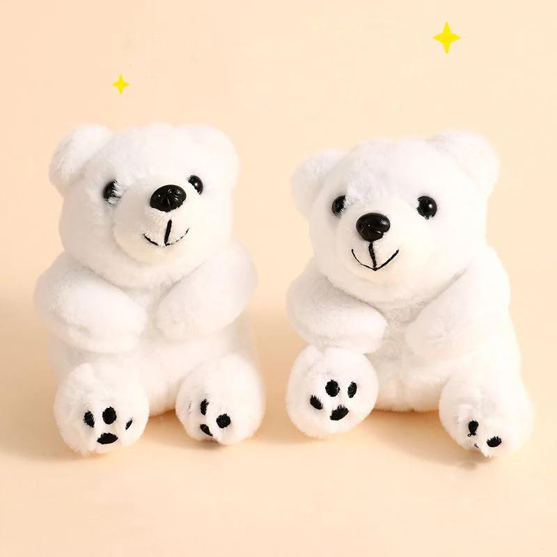 Cute Plush White Polar Bear Doll Keychain Pendant Cartoon Fat Animal Snow Polar Bear Car Keychain Bag Pendant Lovers Women Gifts