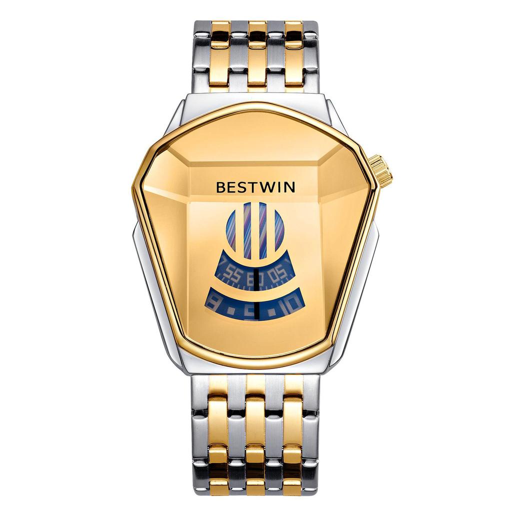 BESTWIN Diamond Alloy Quartz Watch for Men - Trendy Couple's Watch