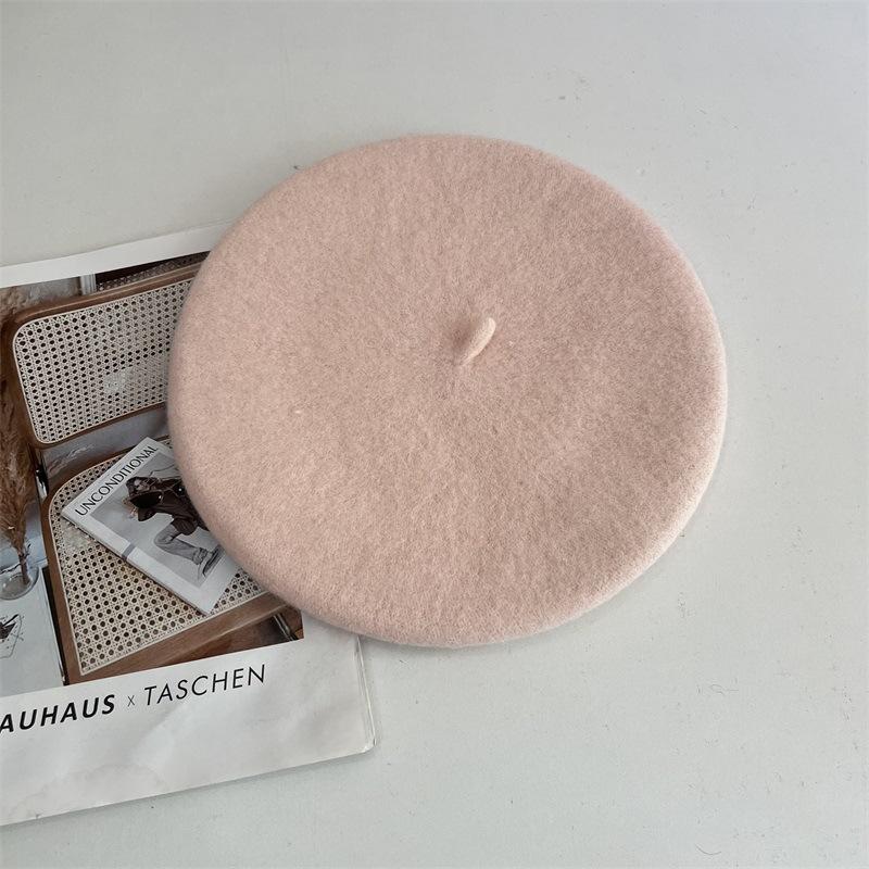 Bow Beret Women's Autumn and Winter Woolen Versatile Trend Retro Painter Hat