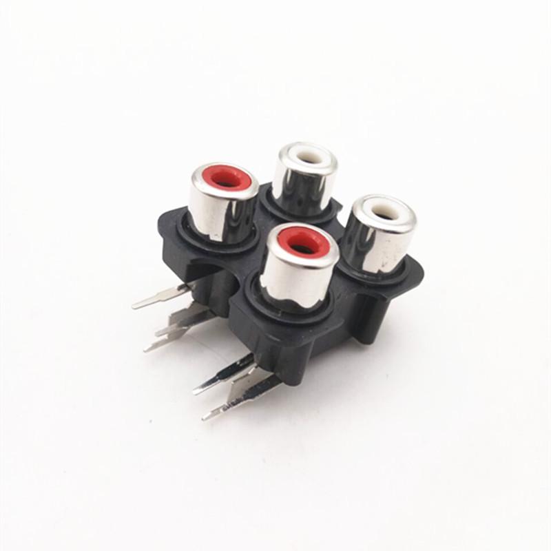 RCA 4-Position Female Socket Audio Input Connector