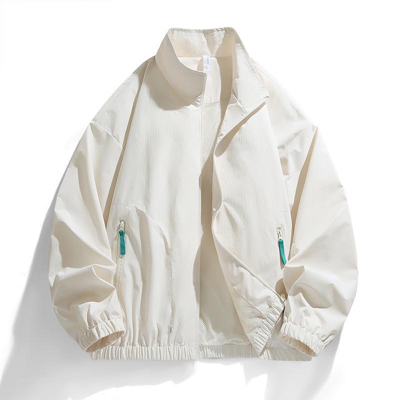

Unisex Solid Color Outdoor Stand Collar Jacket - Winter/Spring Casual Versatile Outerwear L