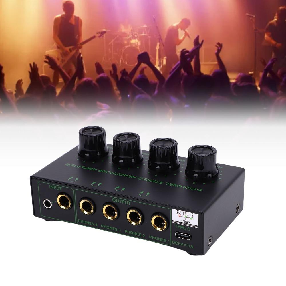 6.35mm & 3.5mm Input Stereo Headphone Amplifier Multiple Device Amplifier for Studio