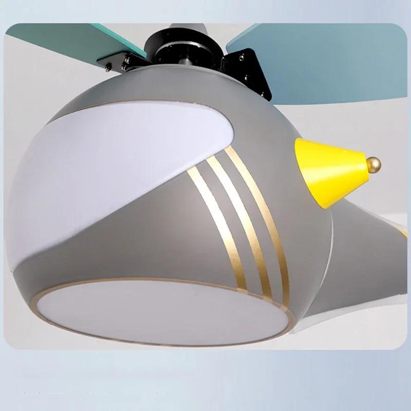 Modern Children's Room Ceiling Fan Lamp Chandelier Bedroom Ceiling Fan Creative Aircraft Fan Light Study Girl Boy Kids' Room