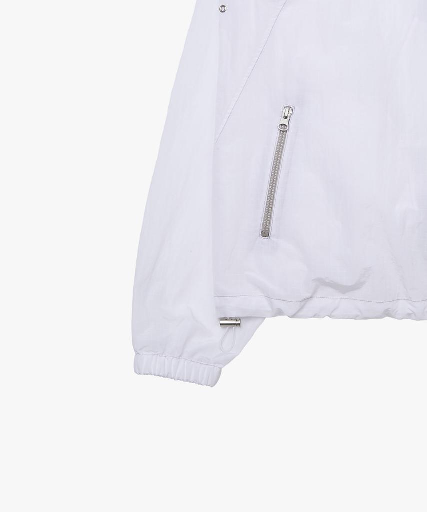 Riomeu Asymmetrical Curved Line Windbreaker Jacket_White : Radiant177