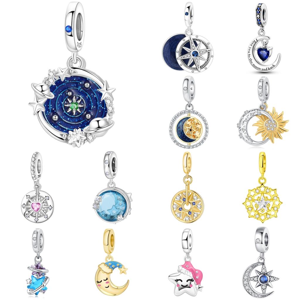 Rame Sognante Universo Stella Ciondoli Originali Bracciale Charms Gioielli Festa Perline Fai da Te Regali alla Moda