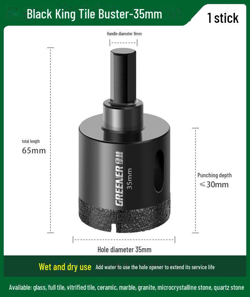 Burghiu pentru plăci ceramice Green Forest pentru sticlă și marmură