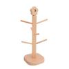 Supporto Espositore per Elastici per Capelli in Legno a 6 Ganci Scrivania Legno Porta Accessori per Capelli Scaffale portaoggetti