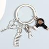 Hairstylist Scissors Comb Hair Dryer Hairdressing Key Chains For Women Men DIY Handmade Jewelry Gifts Bag Charm