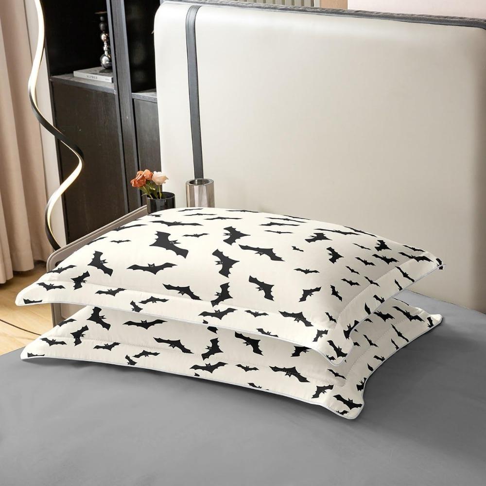 Bats Black Duvet Cover for Youth, Halloween Party Theme Comforter Cover,Microfibre Bedding Sets, Children's Bed Linen