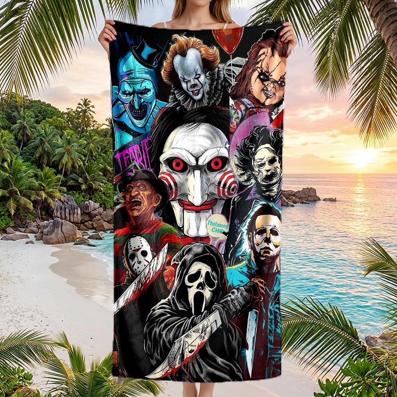 Large Beach Towel Quick Dry Absorbent Towel For Beach IndoorTerrifier Art the Clown