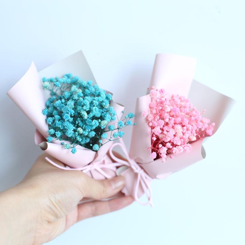 Mini Bouquet of Preserved Dried Flowers: Baby's Breath & Roses - Ideal for Parties, Festivals, Birthday Gifts, and Decorations