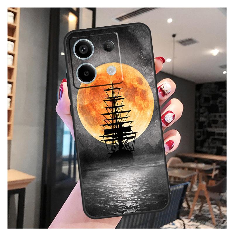 Yacht Sailing Boat Sunset Case For Xiaomi Redmi Note 11 9 10 12 13 Pro Plus 12S 11S 10S 9S Redmi 12 10C 12C 13C Cover