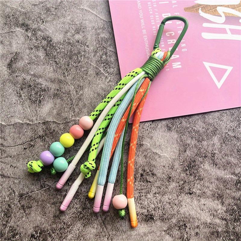 

Брелок для ключей Цветной брелок с бусинами Сумки Подвески Плетеный автомобильный брелок на телефон Маленький свежий держатель для ключей Премиум-аксессуары зелёный