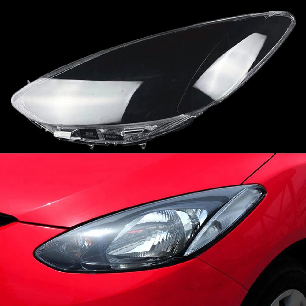 For Mazda 2 M2 2007~2012 Car Front Headlight Shell Lampshade Headlamp Cover Head Lamp Headlights Glass Lens Shell Lampcover Caps Left