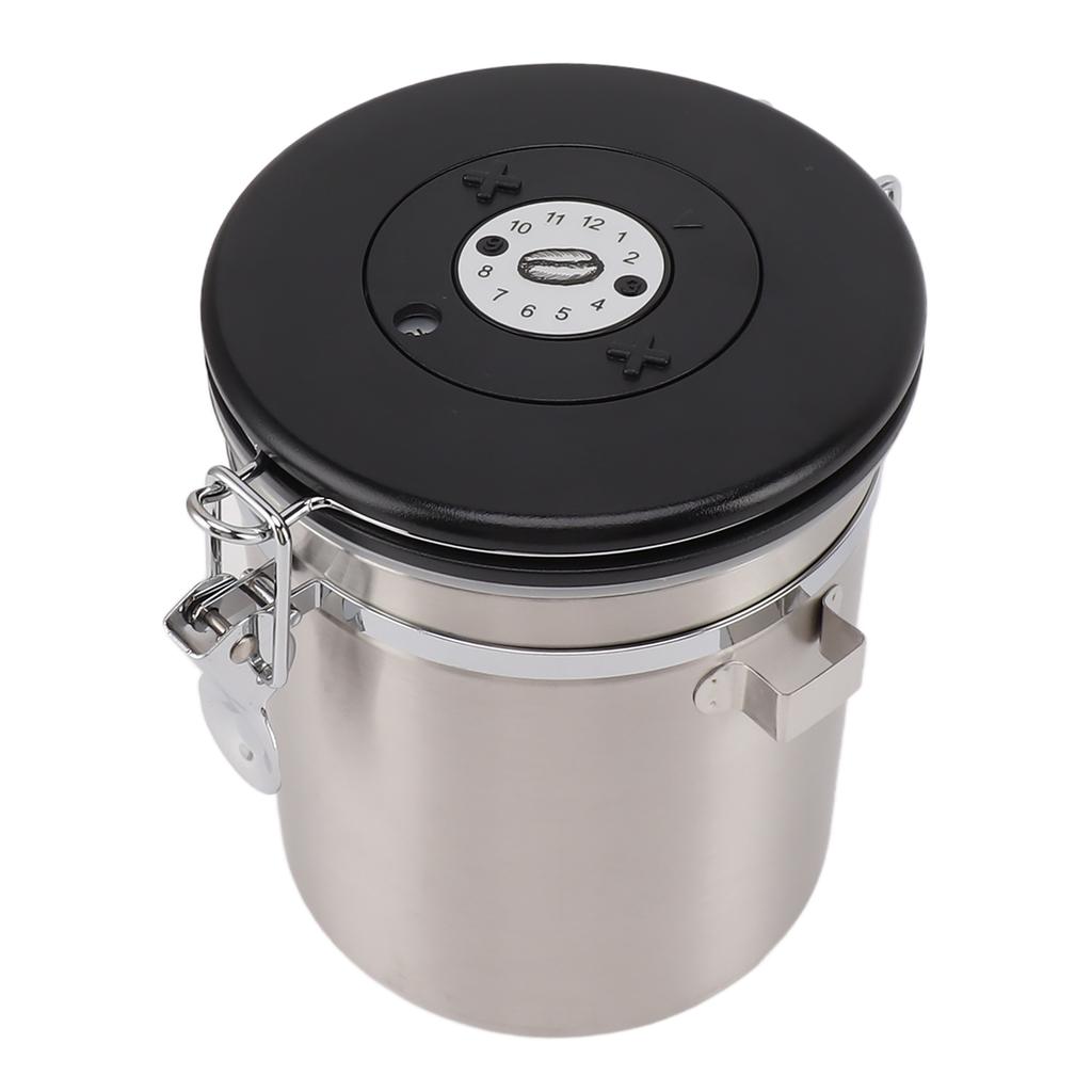 1.5L Coffee Canister Coffee Container with Scoop Date Tracker Stainless Steel Versatile Airtight