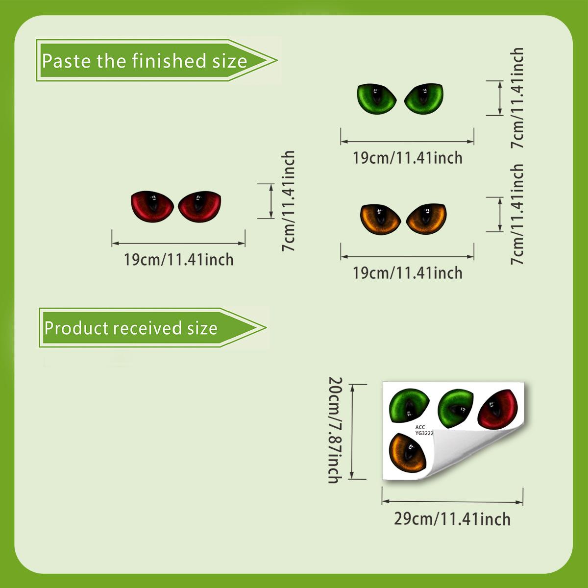 

Зеленый Светящийся Глаз Животного Наклейки на Стену Креативные Флуоресцентные Наклейки для Украшения Стен Самоклеящиеся Наклейки на Стену 20*30cm
