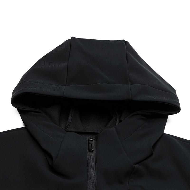 Men's FILA Jackets Men's Pitch Black Hooded (Non-detachable) Moderate Straight Fit