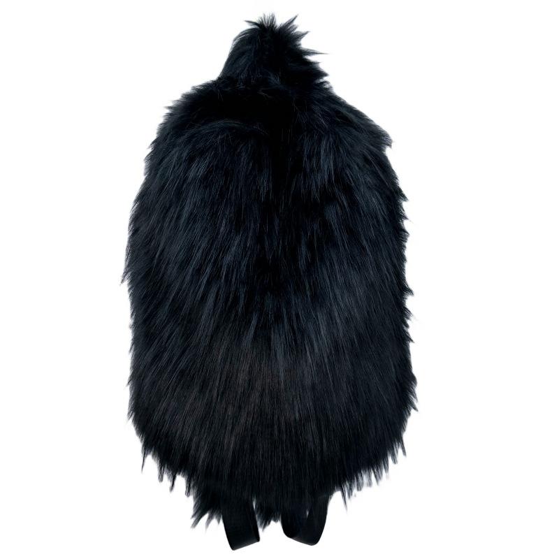 Women Fashion Faux Fur Backpack Cute Plush Travel Bag Stylish Fuzzy Daypack For Daily Use