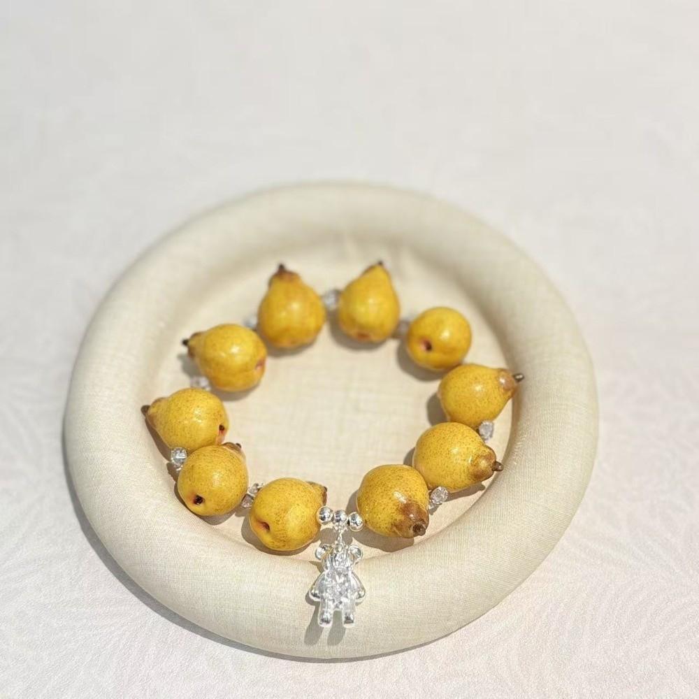 Cartoon Fruit Resin Bracelet Vibrant Colors Y2K Beaded Bracelet Best Friends Matching