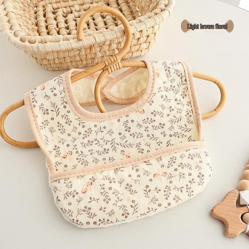 U-Shaped Pure Cotton Waterproof Infant Bib - Soft, Anti-Spit, Drool & Food Catcher