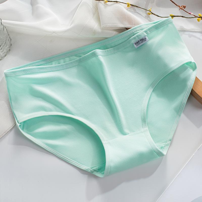 Women's Mid-Waist Milk Silk Panties Soft Breathable Candy Color Minimalist Underwear for Teens