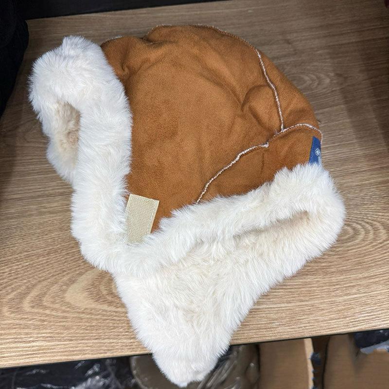 Lei Feng hat women's winter thickened warm retro pilot hat fur integrated windproof ear protection cycling locomotive hat