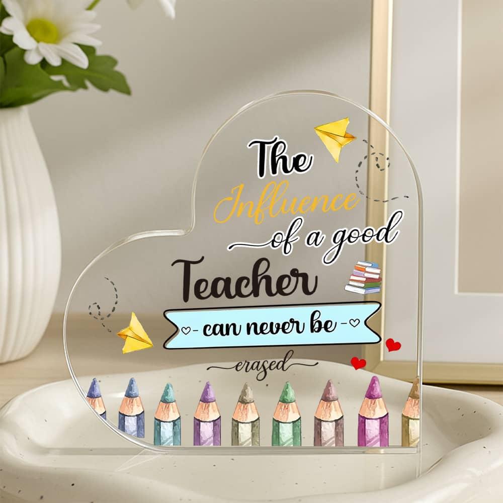 Teacher Appreciation Acrylic Sign. Thank You Gift for Birthdays, Graduation or Retirement.