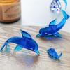 Dolphin Statue Clear Vivid Colorful Lovely Small Animal Glass Miniature Home Decoration