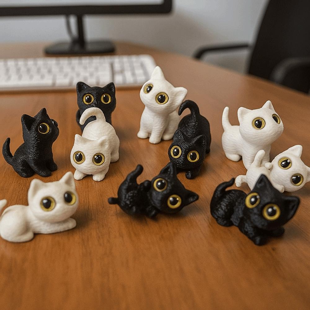 Handicraft 3D Printed Cats Figurines Toys PLA Kitten Micro Landscape Crafts  Children Girls Boys
