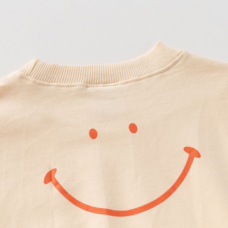 Children's round Neck Hoodie Spring and Autumn Children's Clothing Korean-Style Boys and Girls Letters Print Top Baby Casual Pullover