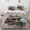 Dinosaur Duvet Cover Set King Queen Size For Kids Boys Girls Polyester Bedding Set Cartoon Wild Animals Pattern Comforter Cover