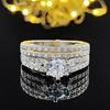 New Double-Layer Micro-Inlaid Zircon Ring Set - Luxury Party Wedding Band R5080