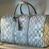 Large Capacity Travel Duffel Bag Men Plaid Waterproof Antibacterial 50x18x27cm 20-35L Casual Trip
