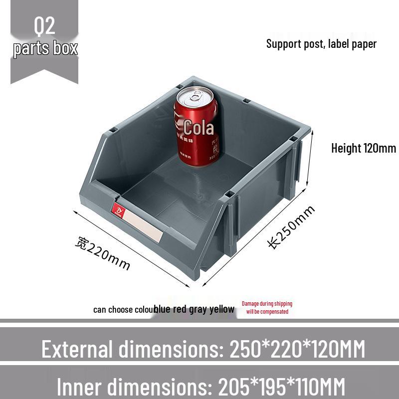 Angled Entry Heavy-Duty Plastic Storage and Organizer Box for Components and Hardware
