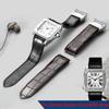 Vysoce kvalitní krokodýlí 20mm 23mm pravý kožený řemínek k hodinkám Pro Cartier Sandoz Santos 100 Pánské Dámské Skládací přezka Řemínek k hodinkám