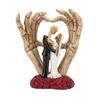 Huaqianguhh Skeleton Couple And Hand Ornament, with Rose Base, Durable Resin Gothic Skull Wedding Decor, for Halloween Decoration